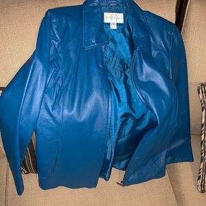Turquoise leather jacket
